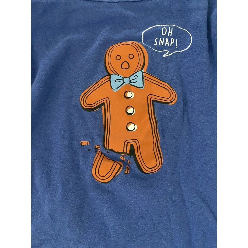 Oshkosh B’gosh Boy Size 6 Two Piece Pajamas Gingerbread Boy Oh Snap! Long Sleeve
